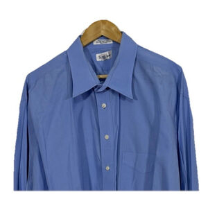 Paul Fredrick Imperial 100’s L/S Dress Shirt 20x 36 Blue Button Down Cotton